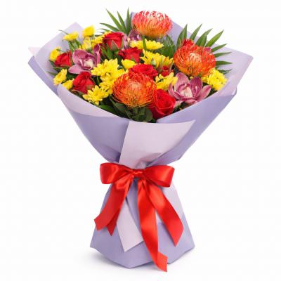 Дизайнерский букет из цветов «Цветовая симфония»