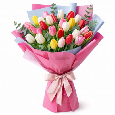 Букет тюльпанов «Рассветный блик»