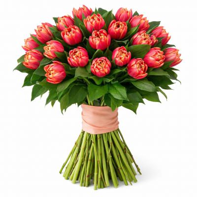 Свадебные букеты невесты с тюльпанами